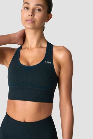 ICANIWILL - Divine Seamless Sports Bra Dark Teal Melange - Sport-BH - Dam - Träningskläder från ICIW