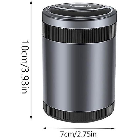 Bærebar askebeger med lokk - Askebeger uten røyk med blå LED-lys, automatisk brannsikkert askebeger, mini søppelbøtte for bil, lokk P