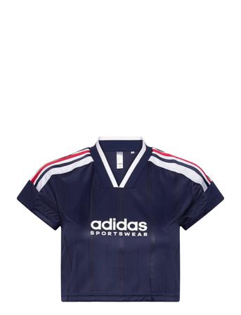 Adidas Sportswear Tiro Cut 3 Stripes Cropped Jersey Marinblå