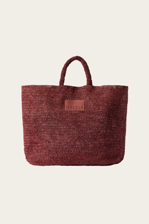 Malina - Elsya raffia tote bag - One Size - Terracotta