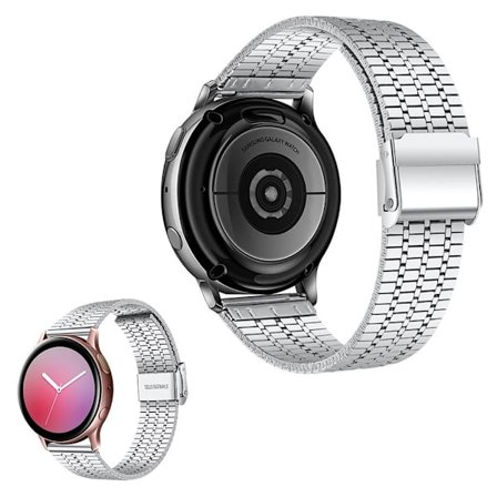 Samsung Galaxy Watch 3 (45mm) / Watch (46mm) klockarmband i rostfritt stål med sju pärlor - Silver