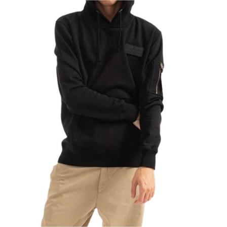 Alpha Industries, Hoodies Czarny, Mężczyzna, Rozmiar: S