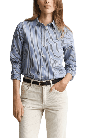 GANT Regular fit Randig poplinskjorta Skjortor Dam Blå 42