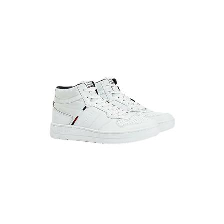 Tommy Hilfiger Leather Basket-Style High Sneakers , Wit , Heren , Maat: 41 EU