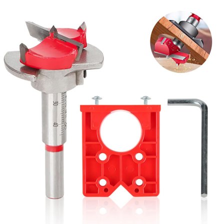 (Rød) 35mm Hengsel Jigg Bor Guide Sett Dør Skjult Hull Boring