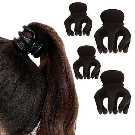 WABJTAM 4 stk. hårklemmer medium klemme kvinnelig bakhodeklemmeklo høy hestehale fast gjenstandsklemme hodedeksel damer jenter daglig frisyre