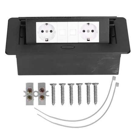 Svart Pop Up Grenuttag Hub 250V 16A J29 för Hemmakontor