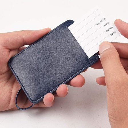 3 stk. kuffertmærker, kuffert bagagemærke, flyrejse, PU-læder, holdbart, æstetisk, hjælp til identifikation, beskyttelse af personlige oplysninger