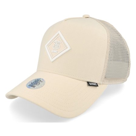Djinns - Beige Trucker Cap - Hft Cap Fine Herringsbone Light Beige Trucker @ Hatstore