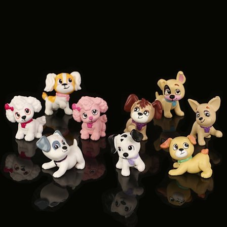 Hundfigurer Lekset, 9 st Realistiska Detaljerade Valpfigurer Fair