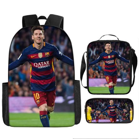 Messi skolesekk, pennal og skulderveske - 3-delt sett