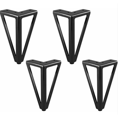 4 stk. 15 cm Svarte Metall Erstatningsmøbelben for Møbler, Skap, Sofa, Andre Møbelføtter. (15cm, Lys Sort)
