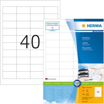 Etikett Herma 48,5x25,4mm Hvit