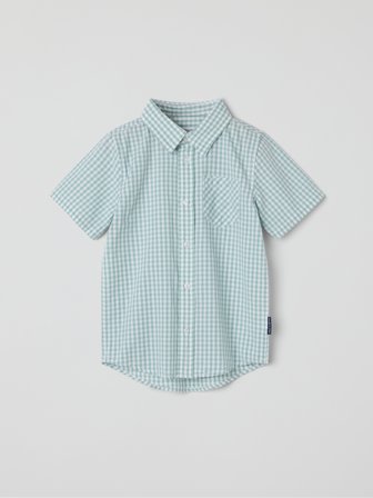 Kortermet skjorte rutet - 86 - barneklær - green - Polarn O. Pyret