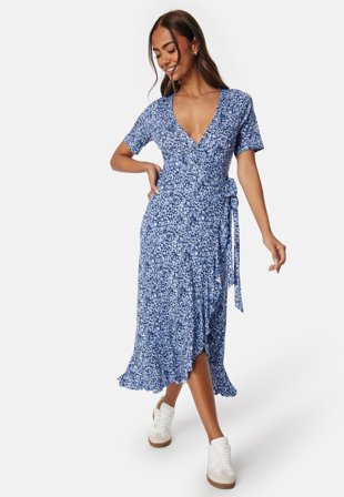 Happy Holly Frill S/S Wrap Dress Klær
