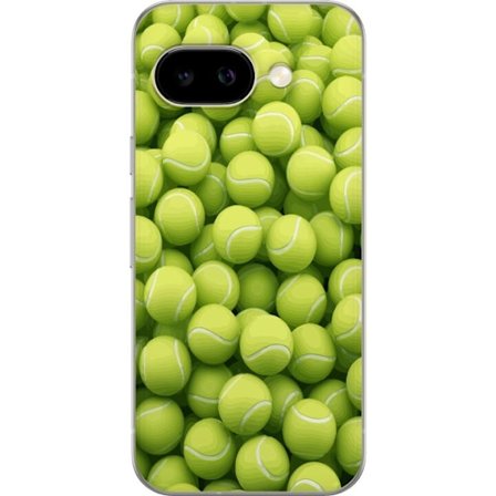 Kompatibel Mobilcover til Google Google Pixel 9a Mønster af grønne tennisbolde i høj detalje, sporty motiv med gentagende tekstur og stærke farver