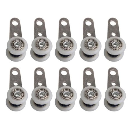 Sæt med 10 ruller til terrassedøre eller skydedøre - lavet af metal og plastik - 4,5 x 1,9 cm