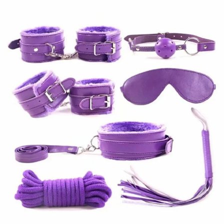 SM Bondage Sett Sex Håndjern Håndjern Pisk Tau Bind for Øynene Appell Leker Par Sex Pisk Nipple Clip Par Sex Leker