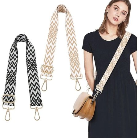 Säädettävä olkahihna laukuille 3,8 cm leveä laukun hihna olkahihna leveä käsilaukun hihna raidallisella kuviolla boho 70-130 cm karabiinikoukulla