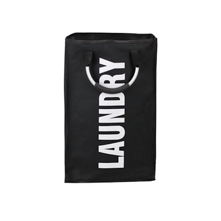 Kokoontaittuva Kangas Pesula Hamper Vaatekassi MUSTA