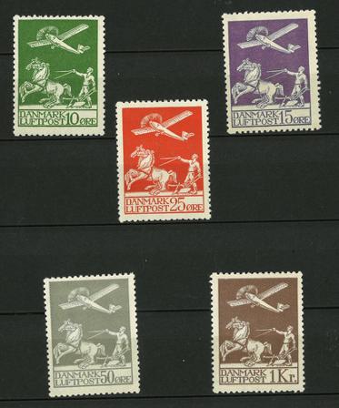 Danmark 1925-1929 - Luftpost - AFA 144-146+181-182 - Postfrisk
