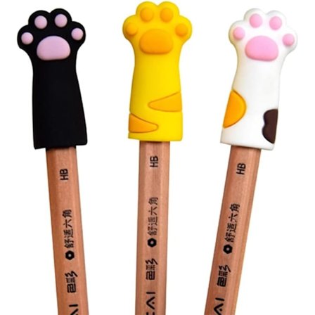 Katt tass pennfodral penna lock silikon penna skydd lock skola elever tillbehör mjukt gummi söt skola