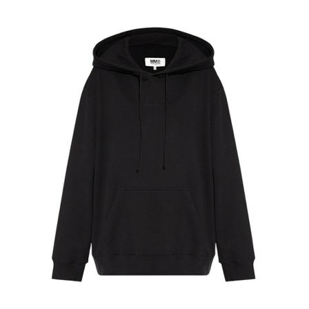 MM6 Maison Margiela Logo-embroidered hoodie Sort, Dame