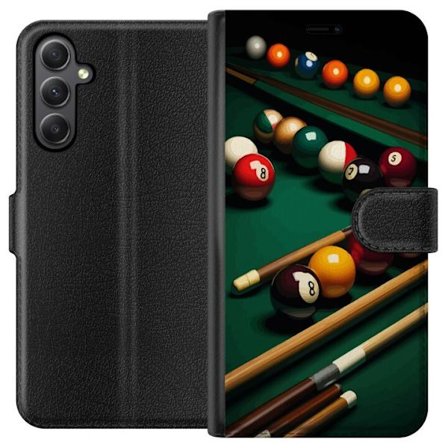 Yhteensopiva Lompakkokotelo Samsung Galaxy A24 4G Pool biljardi pallo peli snooker 8 ball rack retro urheilu suunnittelu vihreä pöytä klubi baari peli