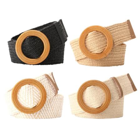 Punottu vyö naisille Olkijoustava venyvä vyötärövyö Boho