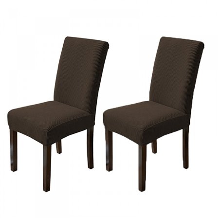 Sæt med 2 køkkenstolestolebetræk, Parsons-stolestolbetræk til spisestue, brun