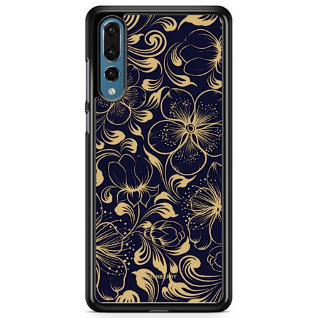 Bjornberry Skal Huawei P20 Pro - Mörkblå Blommor
