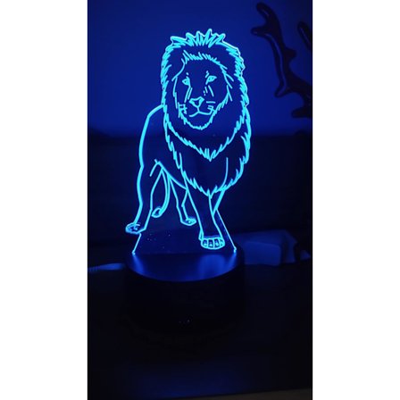 Lion Akryl 3D-lampa presenter, 3D Illusion Night Lights USB LED