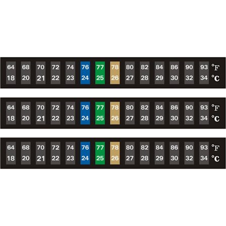 6-pack akvariumtermometerremsor, fiskakvariumtermometerklistermärken och terrariumvattentemperaturmätning
