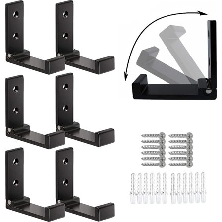 6 stk. - Sammenklappelige vægkroge - 6,7*7,5*2,5 cm - Knagerække - skjulte knagerækker - kraftig