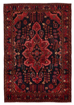 150X223 Tappeto Lori Orientale Nero/Rosso Scuro (Lana, Persia) Carpetvista