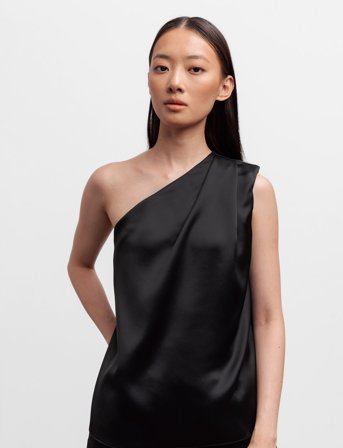 Ahlvar Gallery Elle Satin Tank - Black - XL