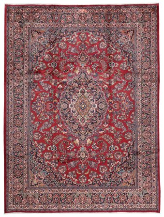 Mashad Teppe Håndknyttet 255X342 Mørk Rød/Svart Persia