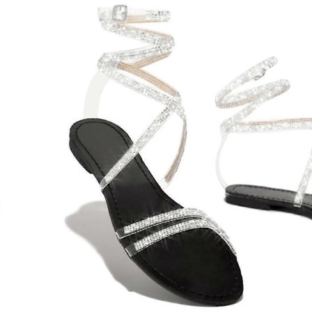Dam Sommar Ankelrem Glitter Gladiator Sandaler Remtofflor Plattor Skor LGL