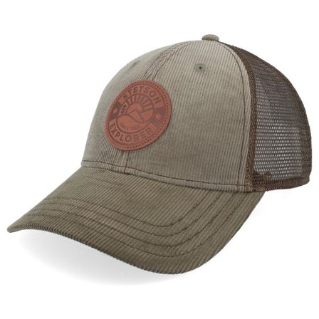 Stetson - Grön Keps - Baseball Cap Leather Patch Light Green/Khaki Trucker @ Hatstore
