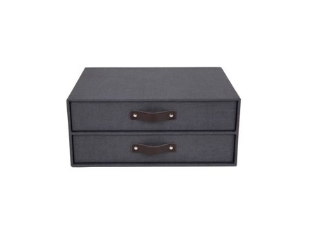 Bigso Box Skrivbordsbyrå kartong 2-lådor svart - Lyreco - Kontorsmaterial - Till skrivbordet - Blankettfack och Boxar