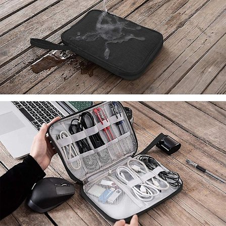 1 stk Reise Elektronikk Organizer Bærbar Kabel Organizer Veske For Oppbevaring Elektroniske Tilbehør Etui For Ledning, Telefon, Lader, Flash Drive