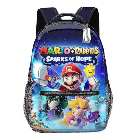 Super Mario Ryggsekk for barn - 3D-trykt dagstursekk for gutter og jenter i barneskolen og førskolen - Skolesekker - Gaver A