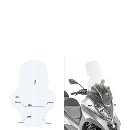 Windscherm Scooter Givi Specific Helder - Piaggio MP3 500 Sport 2018-2021
