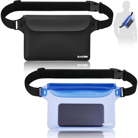 Waterproof Waist Bag for Beach (2 Pack), IP68 Waterproof and Adjustable, Suitable for Swimming, Camping, Hiking and Other Activities.