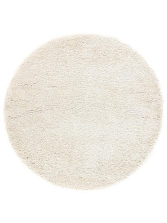 Luxe Shaggy Ø 150 Klein Wit Eén Kleur Rond Vloerkleed