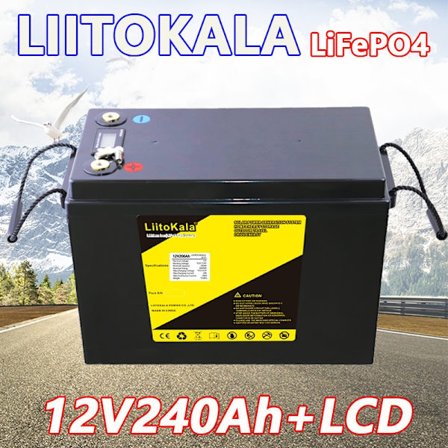 LiitoKala 12V90Ah 100Ah 12,8V120Ah/150Ah/200Ah/240Ah/300Ah LiFePO4 batteri til autocampere Golfvogn Off-Road Off-grid