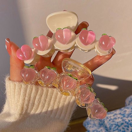 Klor av hartsblommor, hårklämmor i akryl, krabba, hårspännen för kvinnor, set med 4 st i olika stilar