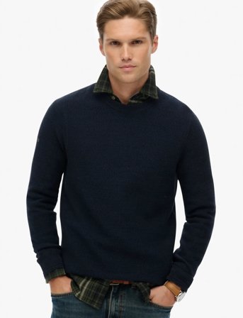 Superdry Lw Cotton Texture Jumper - Navy - L