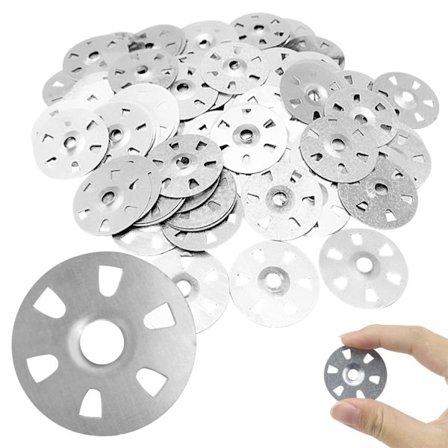 500 stk. 6-klo skiver, 35 mm galvaniseret skive, rund flad skive, fastgørelsesskiver til ekstruderet gipsplade, termiske plader