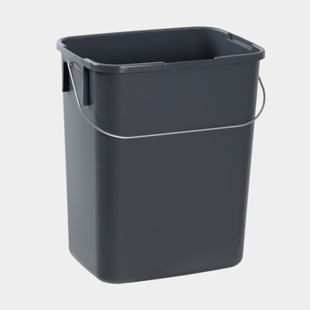 Contenedor de clasificación de residuos Nordiska Plast Återwinning ECO, gris, 260 x 185 x 310 mm, 12 litros